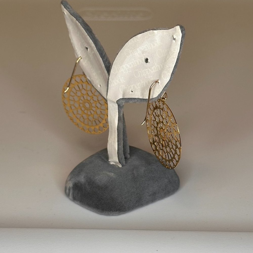 Lovell Design - Notre Dame West Drop Gold Plated Earrings, IOB - Picture 2 of 6